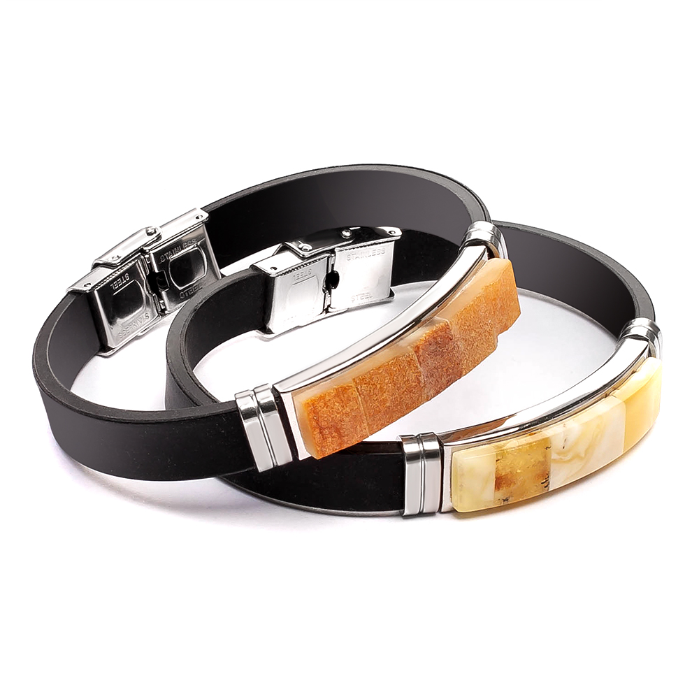 Браслет Каучук дичка  Янтарь Браслет Каучук дичка  Янтарь