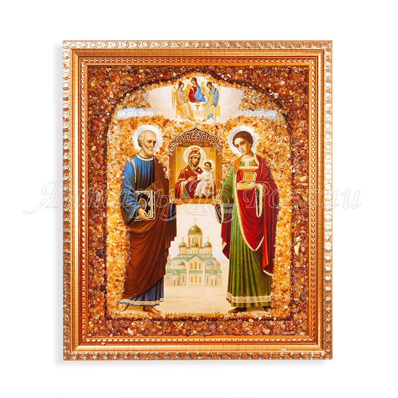 Икона БМ Избавление страждующих Янтарь 21х25 см